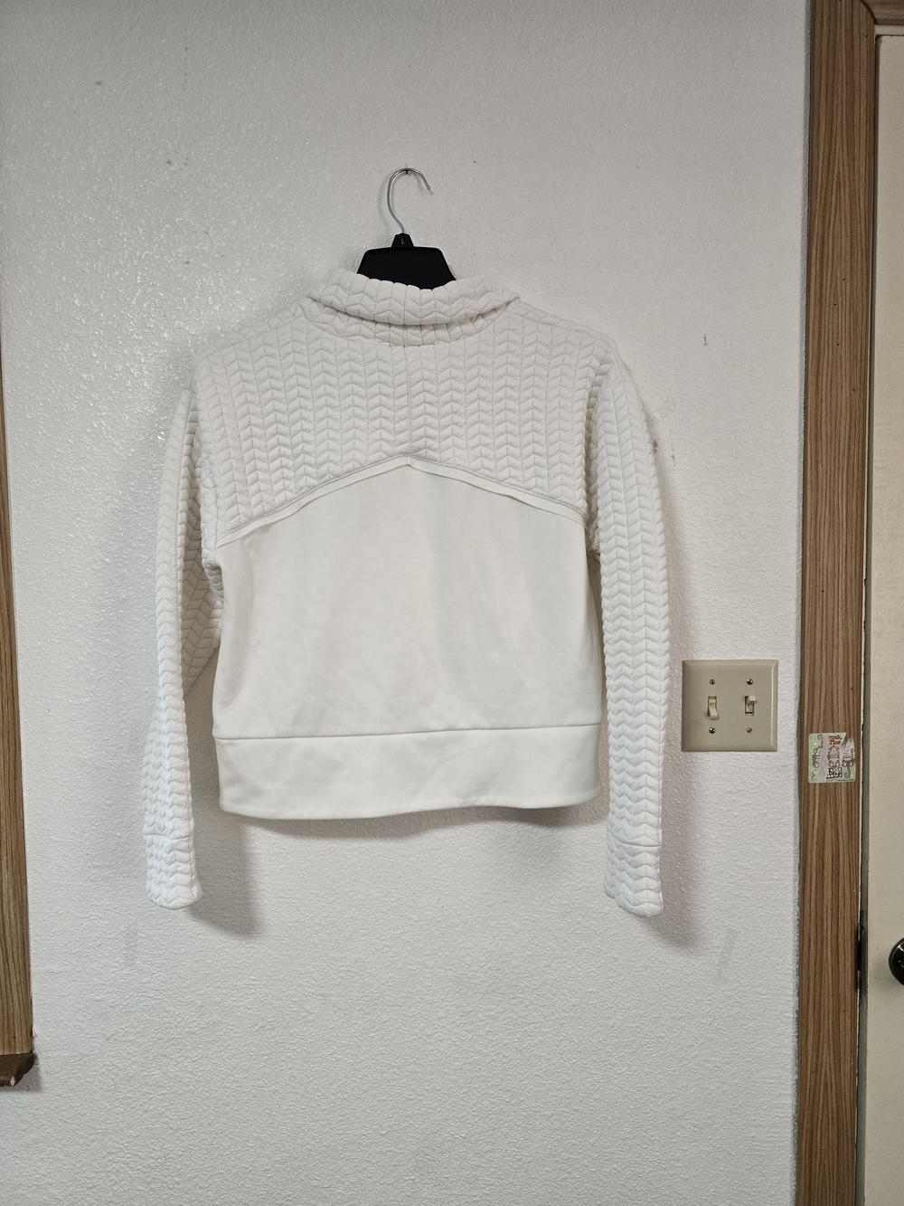New Balance Cream Textured Funnel Neck Sweatshirt - Picture 9 of 9